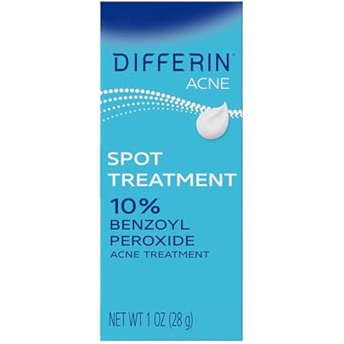 differin ACNE SPOT TREATMENT WITH 10% BENZOYL PEROXIDE, MAXIMUM STRENGTH OTC ACNE TREATMENT, FAST ACTING SPOT TREATMENT FOR FACE, 1 OZ - Image 1